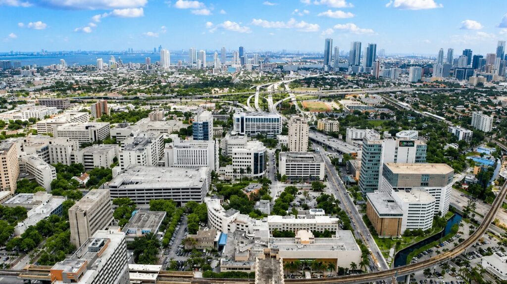 Vista del Health District de Miami, el segundo distrito médico más importante de Estados Unidos