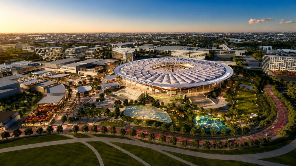 Render del Miami Freedom Park con 93000 metros cuadrados de retail restaurantes hotel y parque público de 58 acres